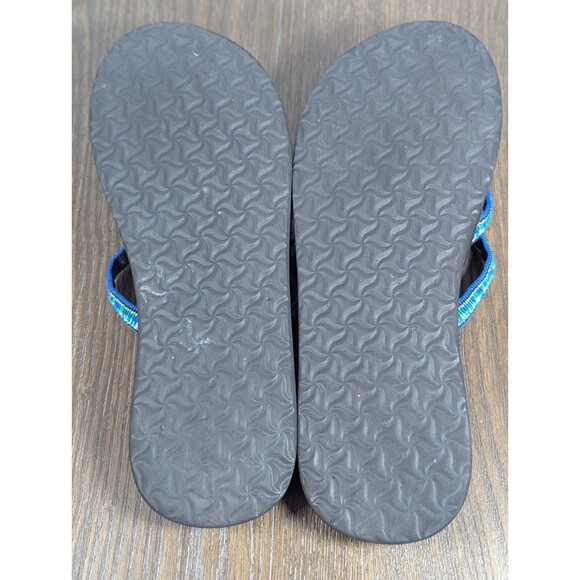 TEVA Strappy Sandals Womens 8 Blue Green Black Flip Flops Lightweight Logo - Picture 12 of 12